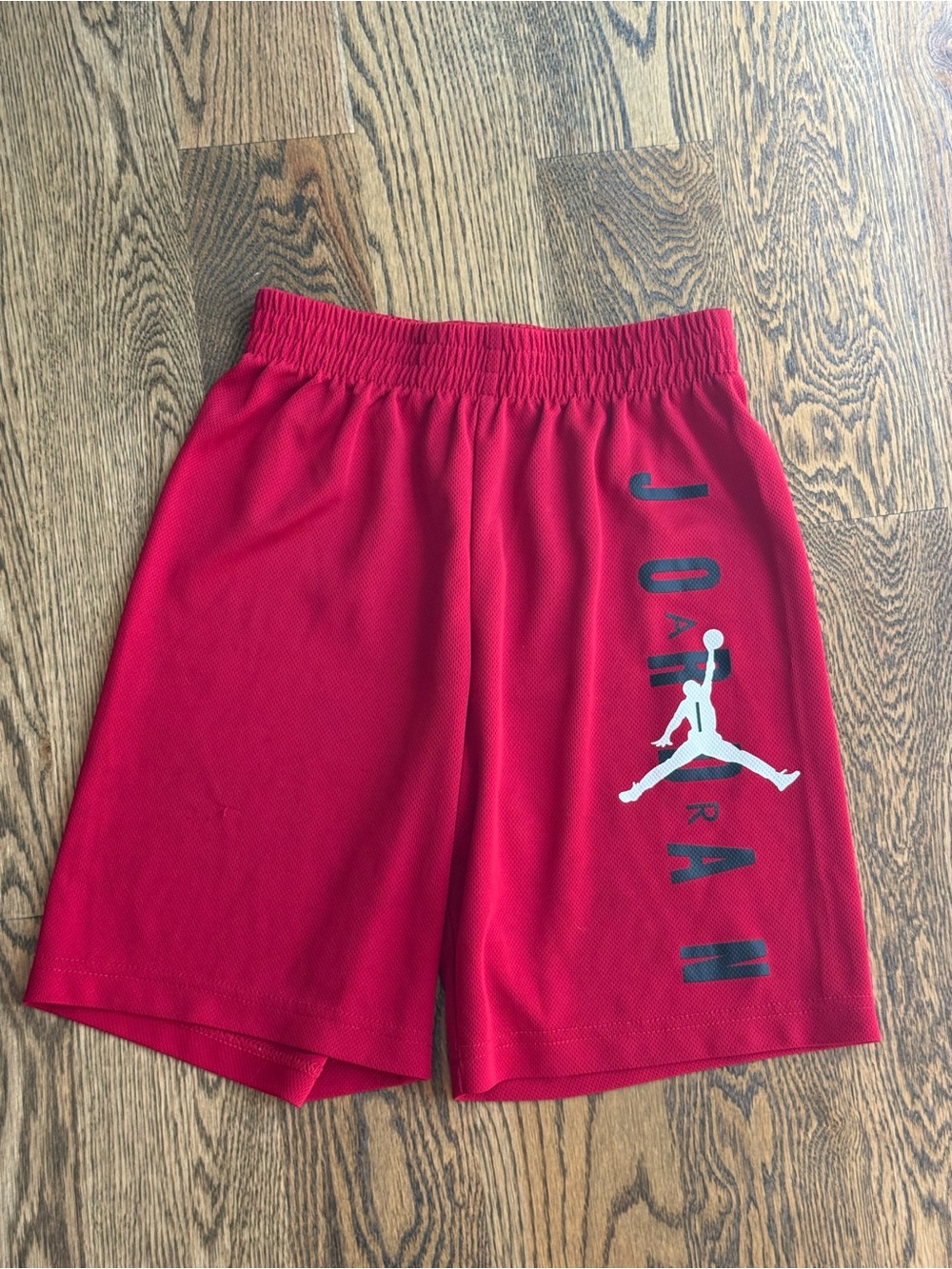 Jordan Youth Red Athletic Mesh Shorts with White Jumpman